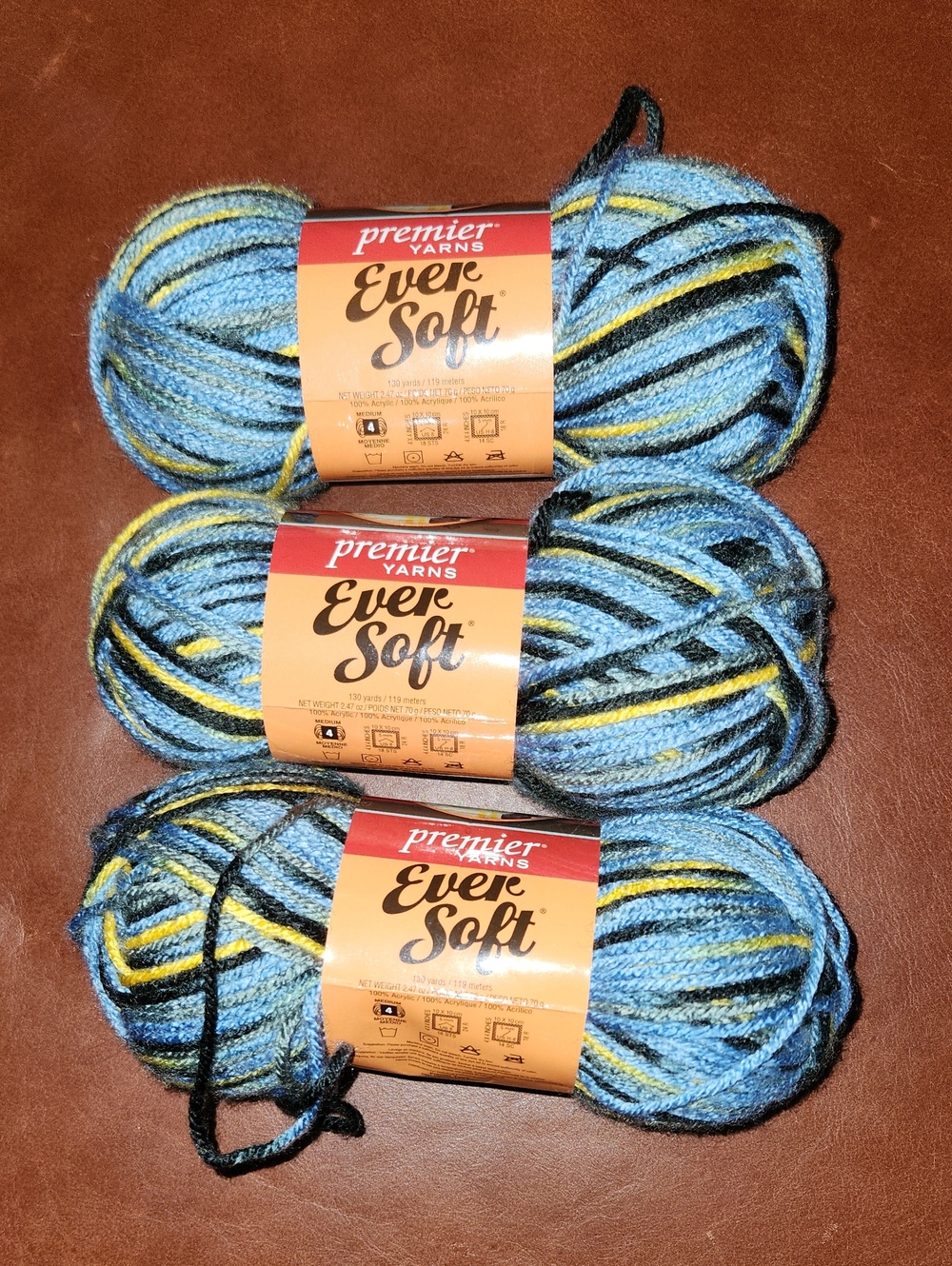 New 3 Skeins Premier Yarn Eversoft Windswept